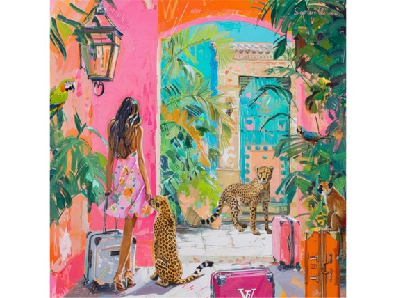 The Arrival, grandmillennial art, whimsical fine art print