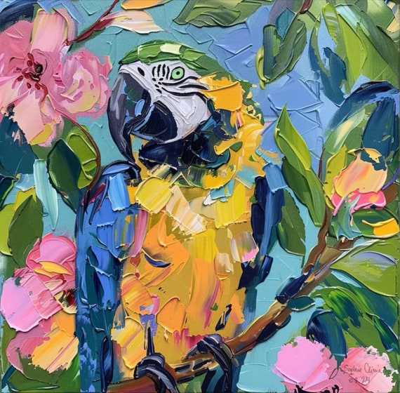 Macaw parrot giclee print