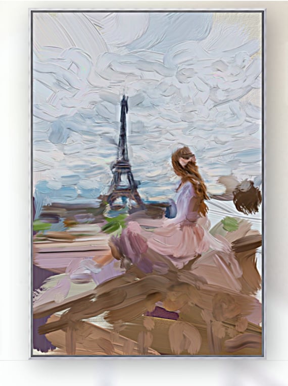 Paris Eiffel Tower Oil Painting: Custom City View Art
