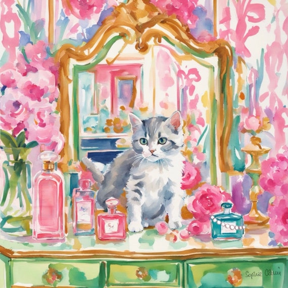 Grandmillennial art, Preppy whimsical watercolor, Home Alone