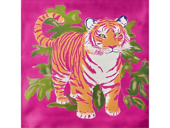 Pink Chinoiserie Tiger Art Print: Grandmillennial Decor