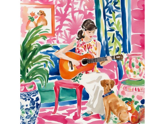 Grandmillennial art, Truce in the Making, whimsical dopamine art