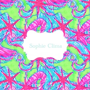 Sea creatures, watercolor pattern, nautical print