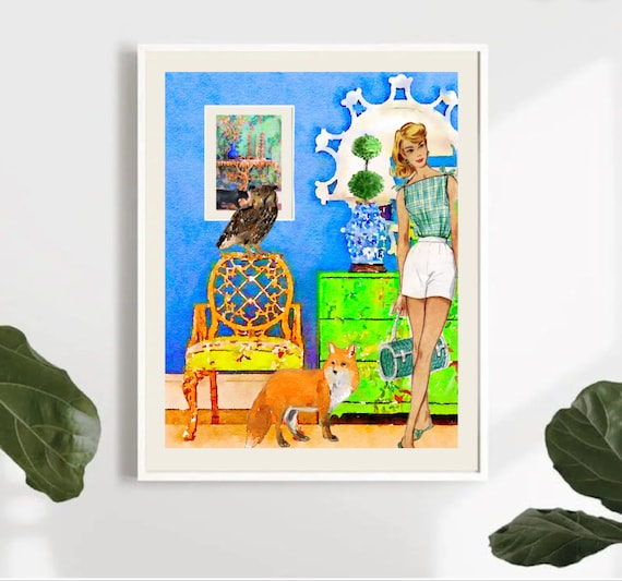 Grandmillennial art, Fine art print, Getting ready