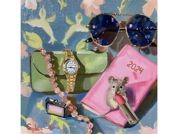 Grandmillennial art, Color Matching, whimsical fine art