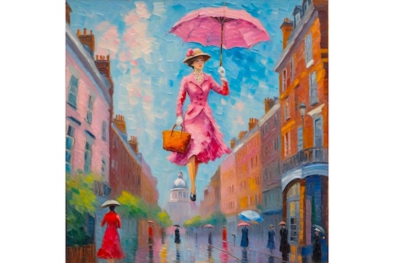 Mary Poppins giclee print, up to 1m x 1m