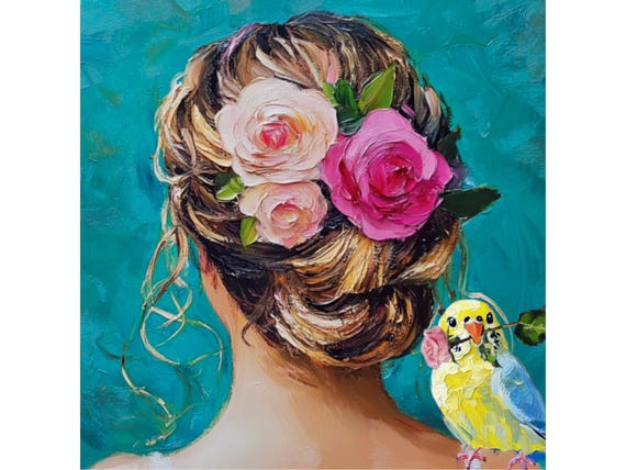 Grandmillennial art, A creative hairdresser, whimsical fine art