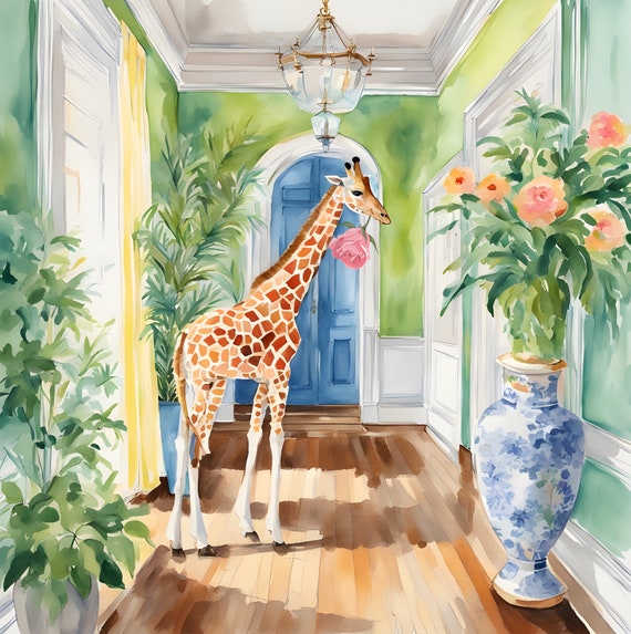 Grandmillennial art, Preppy whimsical watercolor, Tasty Roses