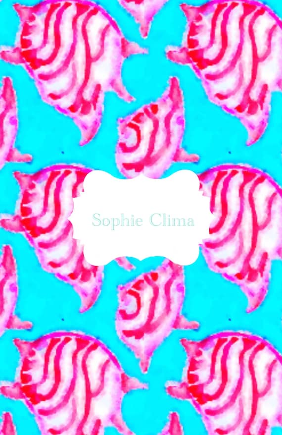 Preppy tropical fish watercolor, watercolor pattern