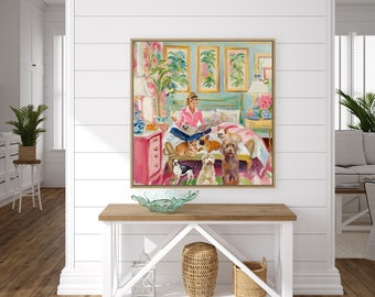 Labradoodle Art Print: Grandmillennial Style Watercolor