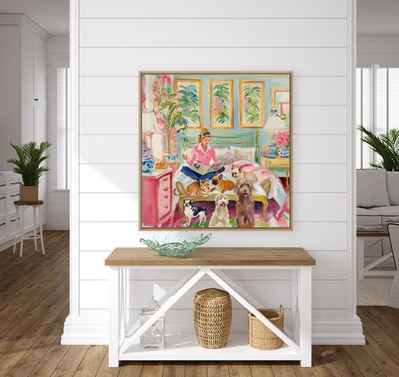 Labradoodle Art Print: Grandmillennial Style Watercolor