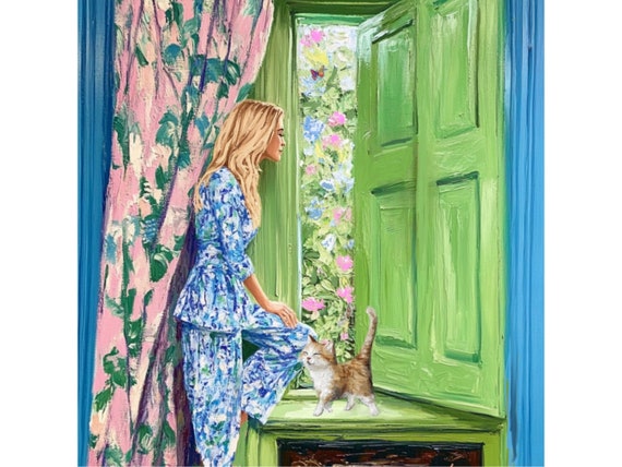 Grandmillennial art, A New Lodger, whimsical fine art