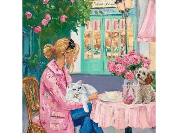 Grandmillenial art, Learning to be friends, preppy whimsical watercolor art