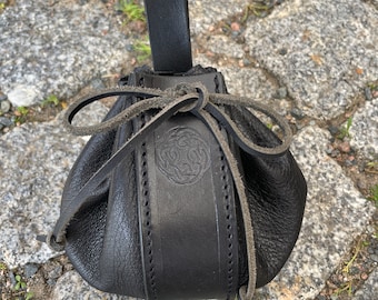 Medieval leather bag, belt bag