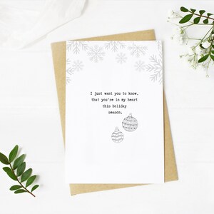 Je bent in mijn hart deze vakantieperiode | DIGITALE DOWNLOAD | Vakantie Sympathy Card | Verdriet met kerst | Denken aan je kaart