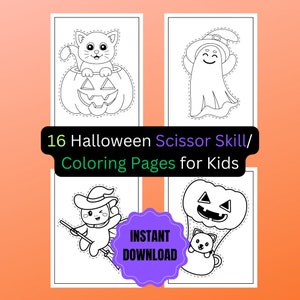Halloween Malvorlagen für Kinder zum Ausdrucken - Halloween Aktivitäten - Halloween Sheets - Instant Download