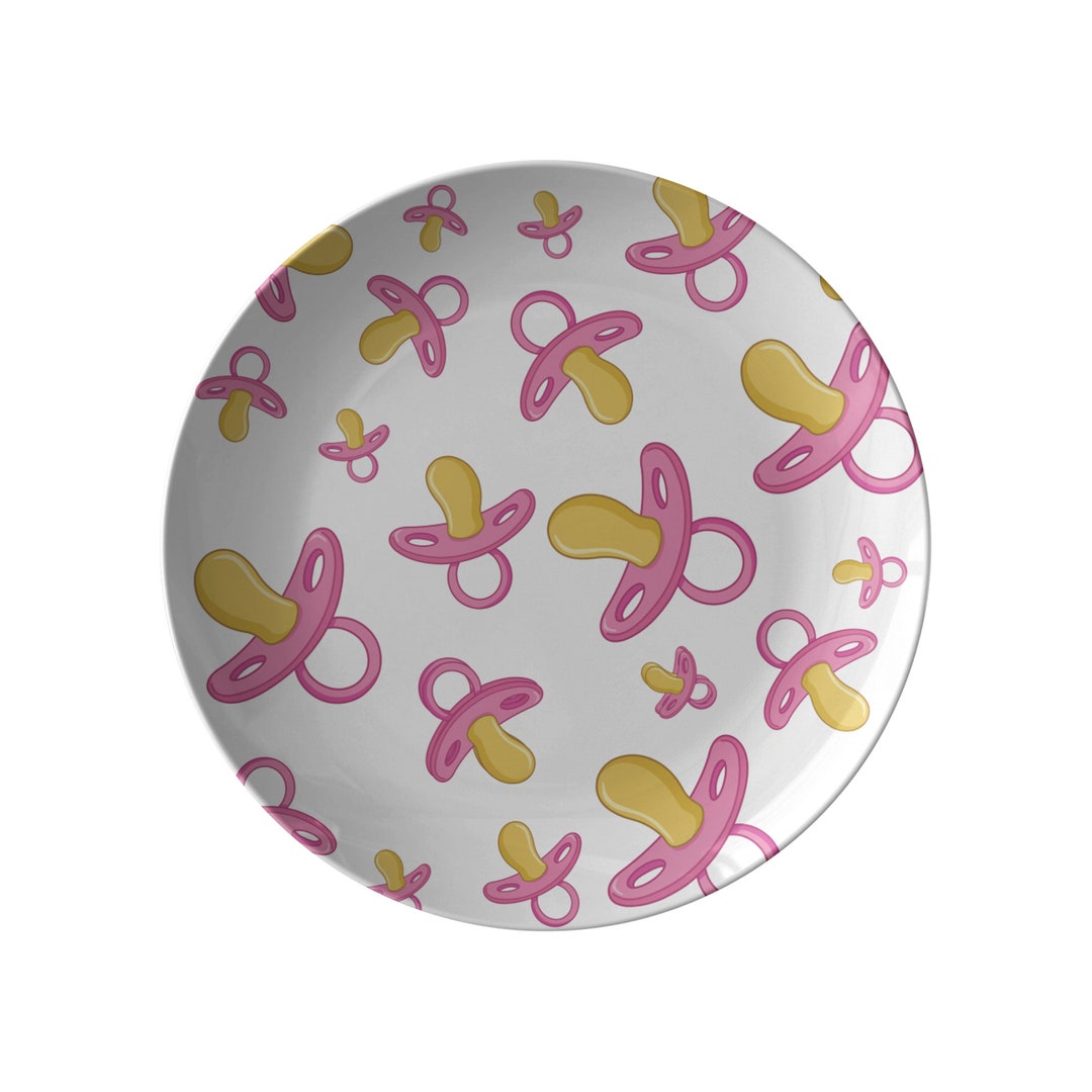 Pink Pacifier Baby Shower 10 Platter or Plate Baby Etsy