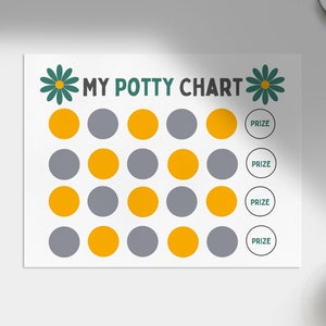 Flower Potty Training Chart - Instant Download - Toddler Toilet Training - Printable