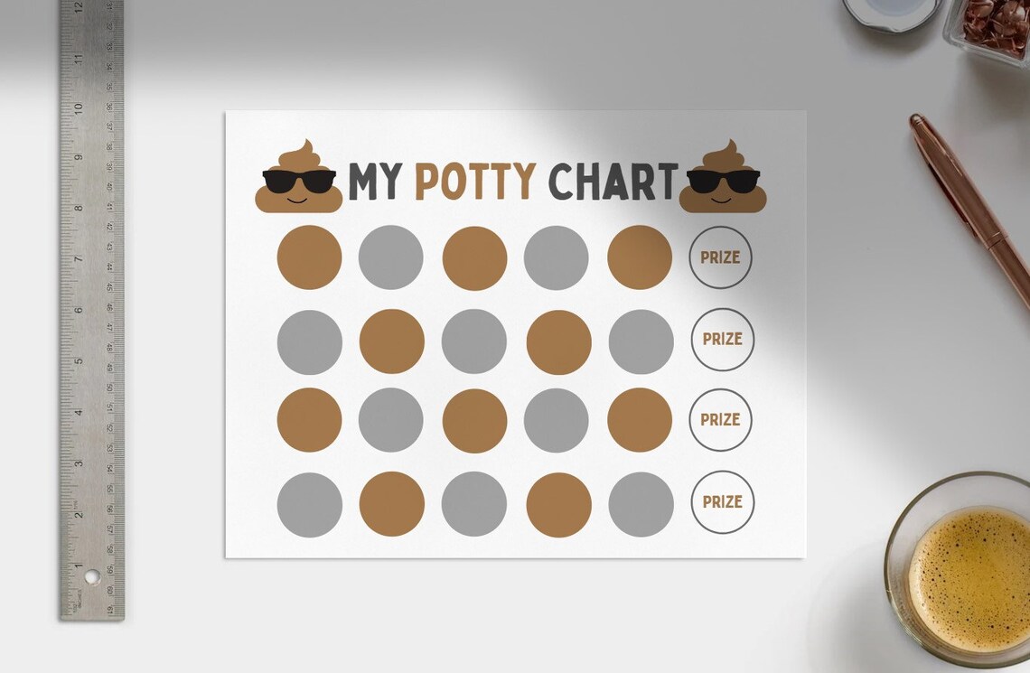 Poop Emoji Potty Training Chart Instant Download Toddler Toilet
