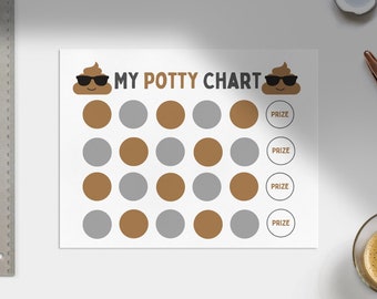 Poop Emoji Potty Training Chart - Instant Download - Toddler Toilet Training - Printable