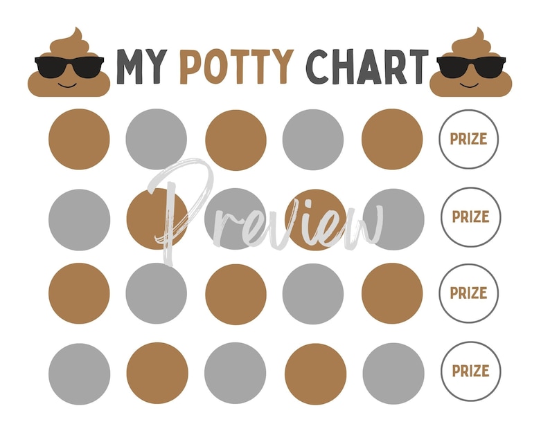 Poop Emoji Potty Training Chart Instant Download Toddler Toilet
