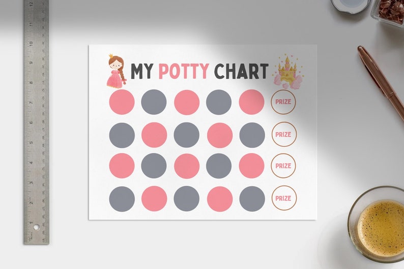 Princess Potty Training Chart - Instant Download - Toddler Toilet ...