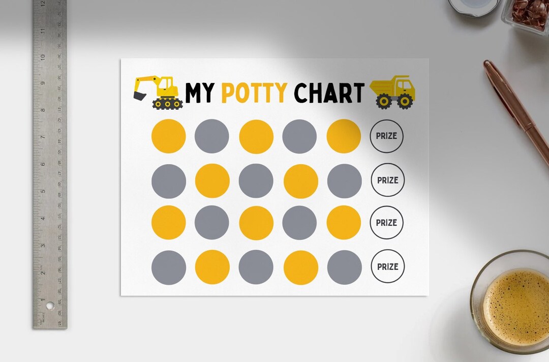 Construction Potty Training Chart Instant Download Toddler - Etsy Australia