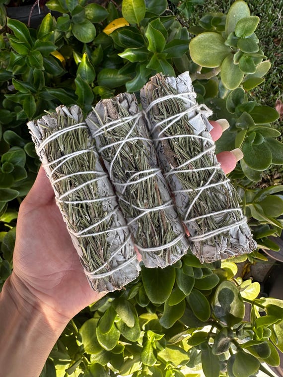 Rosemary and Sage Smudge Stick, Purification and Positive Energy Ritual Wands