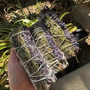 Rosemary Lavender and Sage Smudge Stick, Purification and Positive Energy Ritual Wands