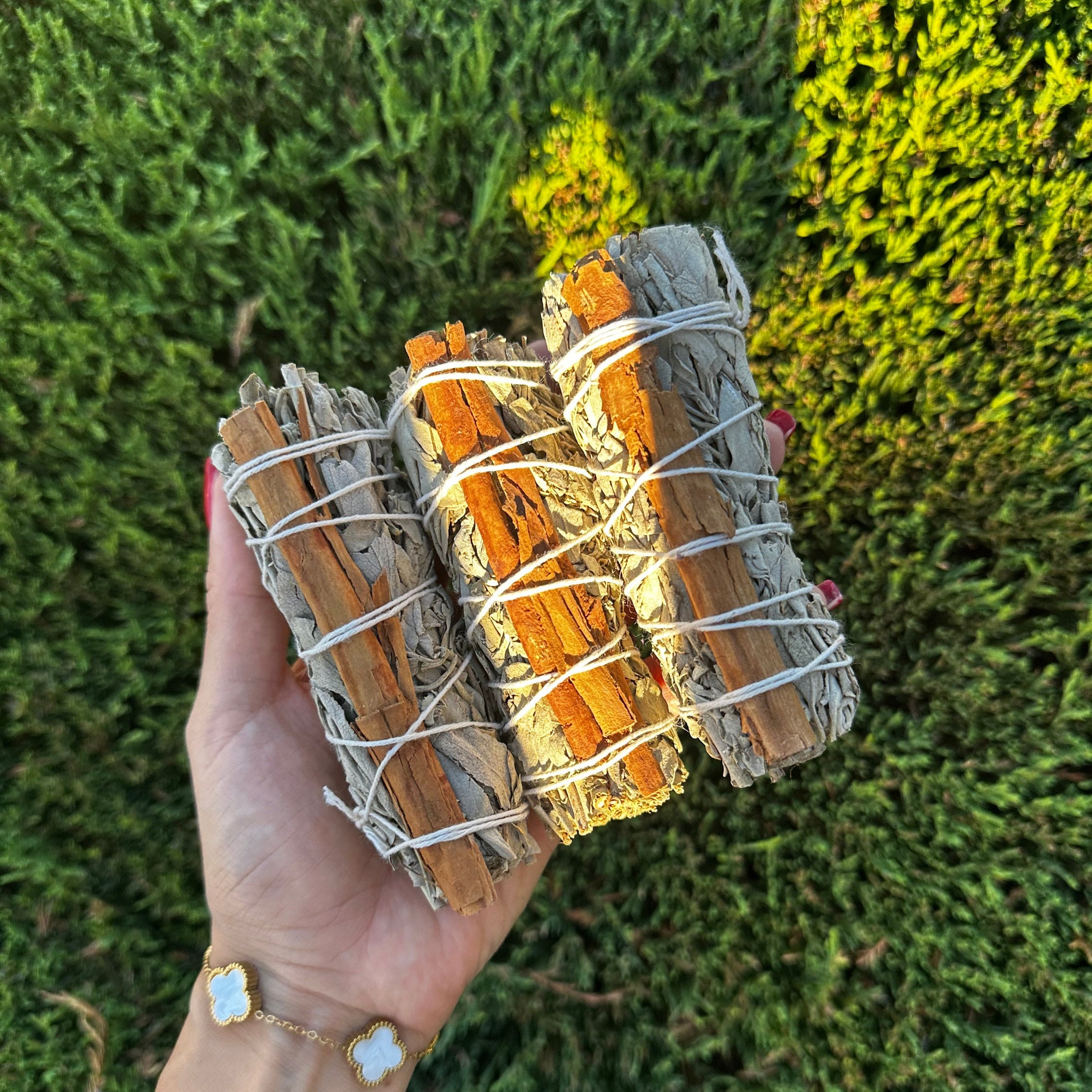 White Sage and Cinnamon Smudging Wand for Love and Success