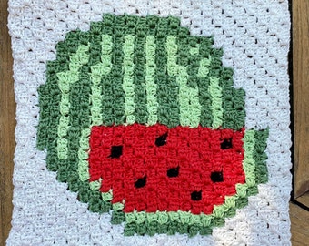 Watermelon C2C Square Crochet Pattern