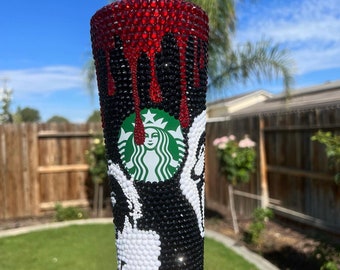 Gobelet Starbucks de film d'horreur avec strass