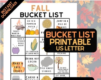 Fall Bucket List Printable *INSTANT DOWNLOAD*