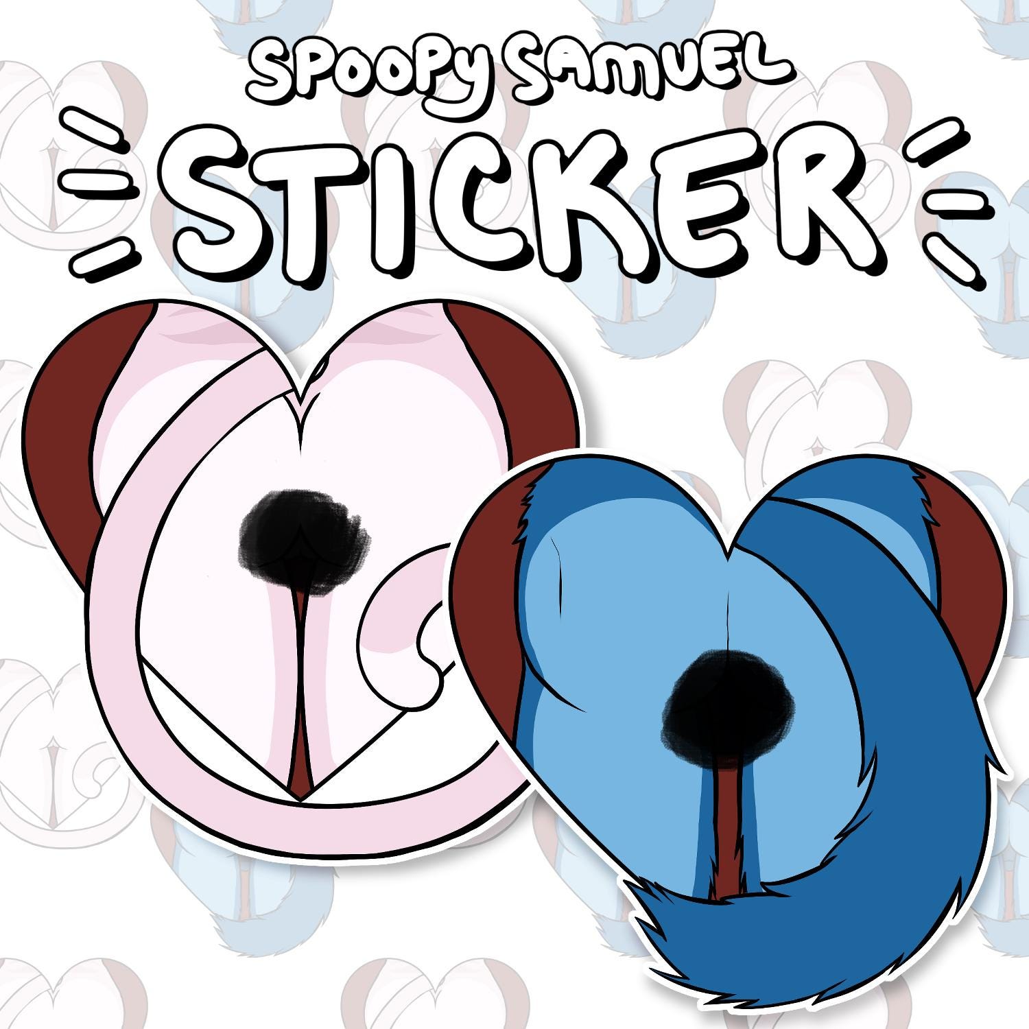 Furry Fursona Sticker Butts NSFW Tails Heart Catgirl Catboy Wolfgirl Wolfboy