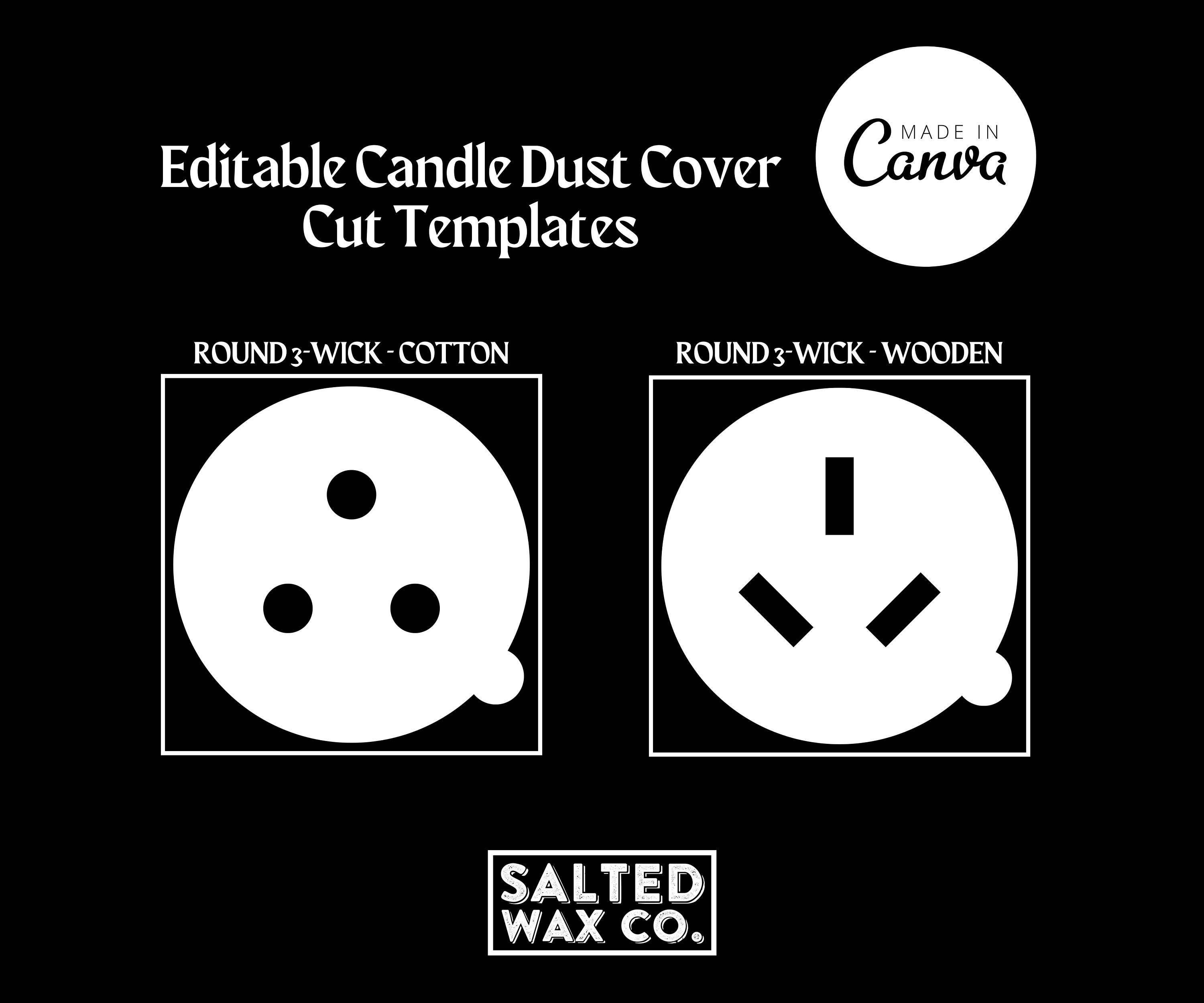 Editable Candle Dust Cover Cut Templates - Round 3-wick - Etsy
