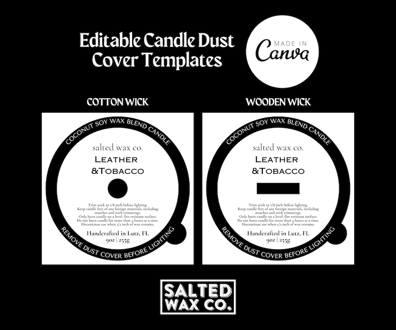 Editable Candle Dust Cover Template 001 Etsy