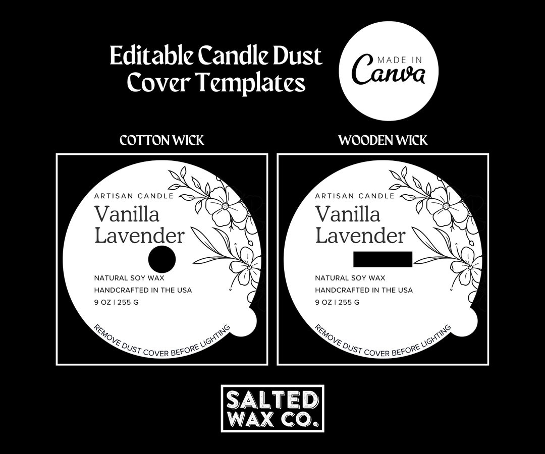 Editable Candle Dust Cover Template - 013 - Etsy