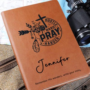 Personalized Faith Journal for Sister, Christian Gift, Vegan Leather A5 Notebook, Bible Verses, Spiritual Diary, Keepsake for Her