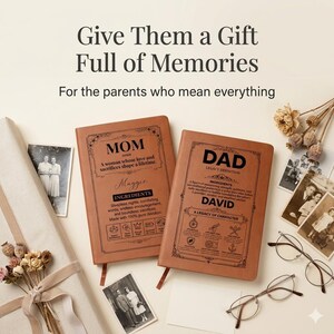 Set di diari personalizzati per i genitori, "Raccontami la tua storia", libri dei ricordi per mamma e papà, regalo di famiglia da parte dei figli. immagine 9
