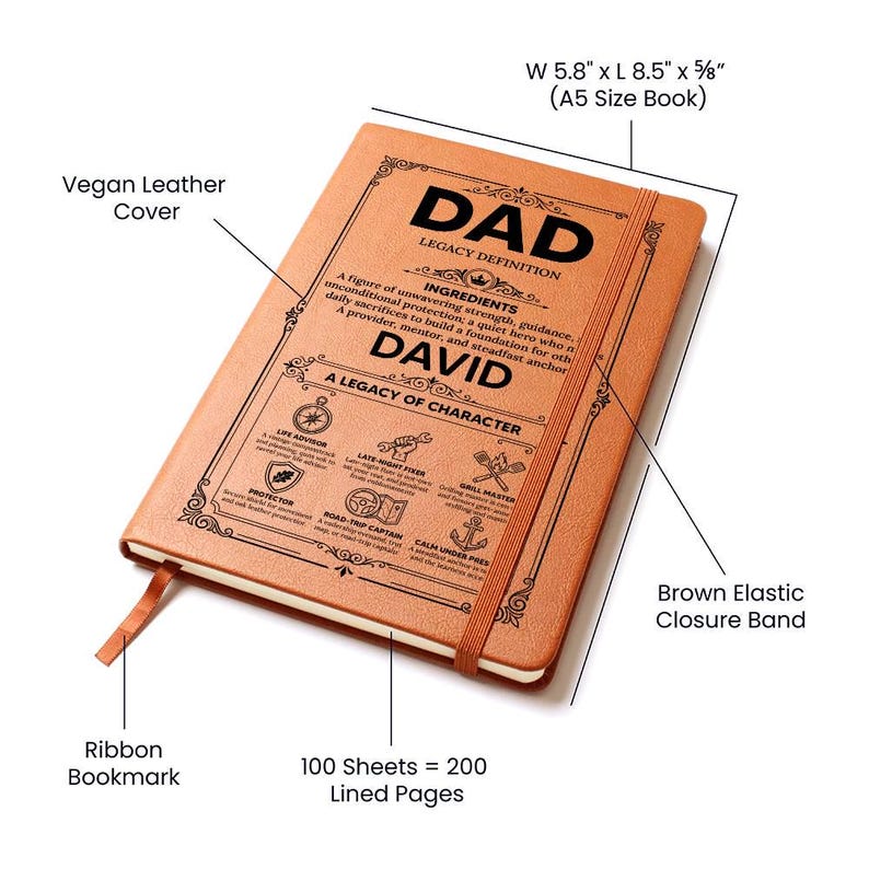Styvpappa-present, personlig bonusdagbok för pappas arv, minnesbok för din berättelse för barn bild 6