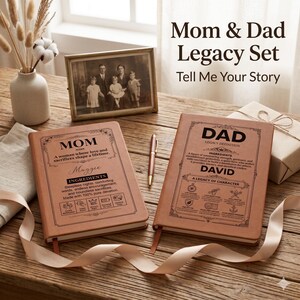 Pu&ograve; includere: Due diari rilegati in pelle color cuoio intitolati Mom & Dad Legacy Set. Il diario Mom presenta il testo A woman whose love and sacrifices shape a lifetime e Maggie. Il diario Dad presenta il testo Dad Legacy Definition e David.