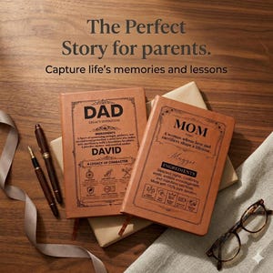 Set di diari personalizzati per i genitori, "Raccontami la tua storia", libri dei ricordi per mamma e papà, regalo di famiglia da parte dei figli. immagine 7