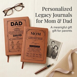 Set di diari personalizzati per i genitori, "Raccontami la tua storia", libri dei ricordi per mamma e papà, regalo di famiglia da parte dei figli. immagine 2