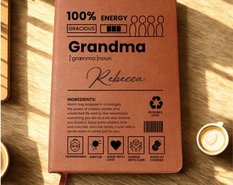 Regalo per annunciare la nascita del bambino alla nonna, diario personalizzato con il nome, quaderno ricordo per la rivelazione della gravidanza