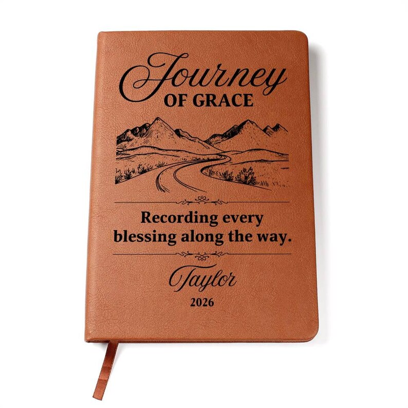 Class of 2026 Prayer Journal, Personalized Christian Graduation Gift from Parents, Leather Notebook for College Student image 6