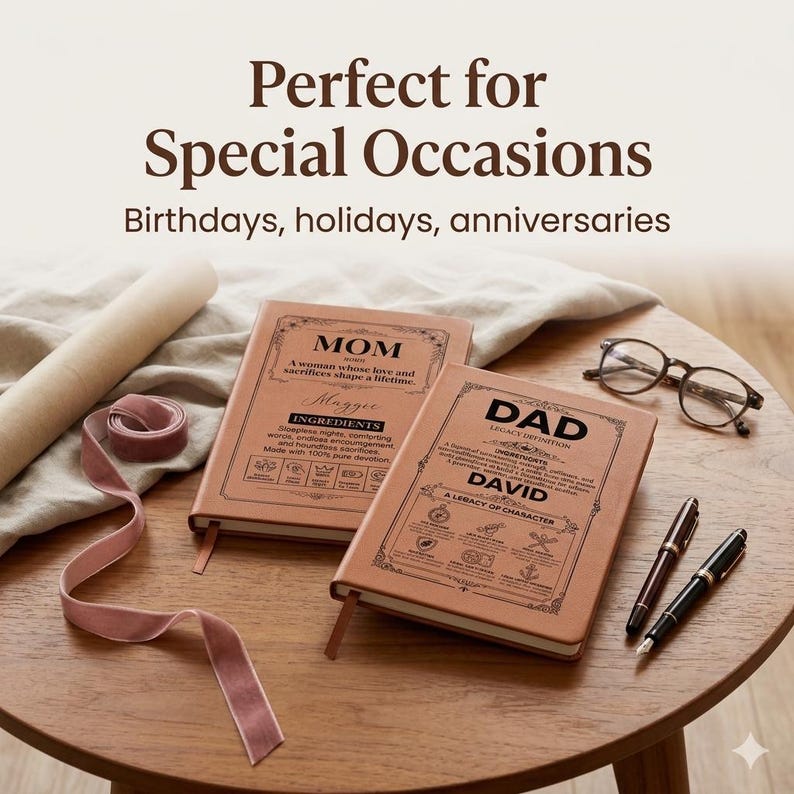 Set di diari personalizzati per i genitori, "Raccontami la tua storia", libri dei ricordi per mamma e papà, regalo di famiglia da parte dei figli. immagine 16