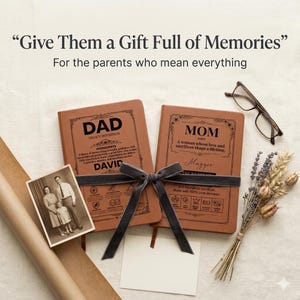 Set di diari personalizzati per i genitori, "Raccontami la tua storia", libri dei ricordi per mamma e papà, regalo di famiglia da parte dei figli. immagine 15