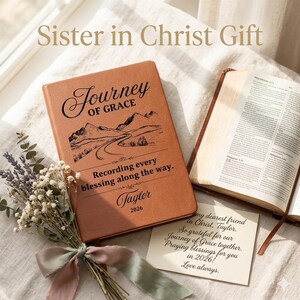 Class of 2026 Prayer Journal, Personalized Christian Graduation Gift from Parents, Leather Notebook for College Student image 14