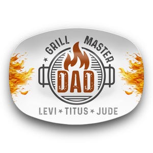 BBQ Grilling Personalized Plate | Daddy's Plate for Christmas | Custom Gift for Him for Father's Day Birthday Grill Master Dad Smoke Master