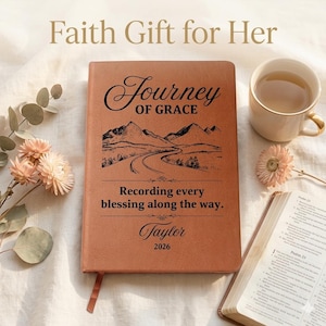 Class of 2026 Prayer Journal, Personalized Christian Graduation Gift from Parents, Leather Notebook for College Student image 10